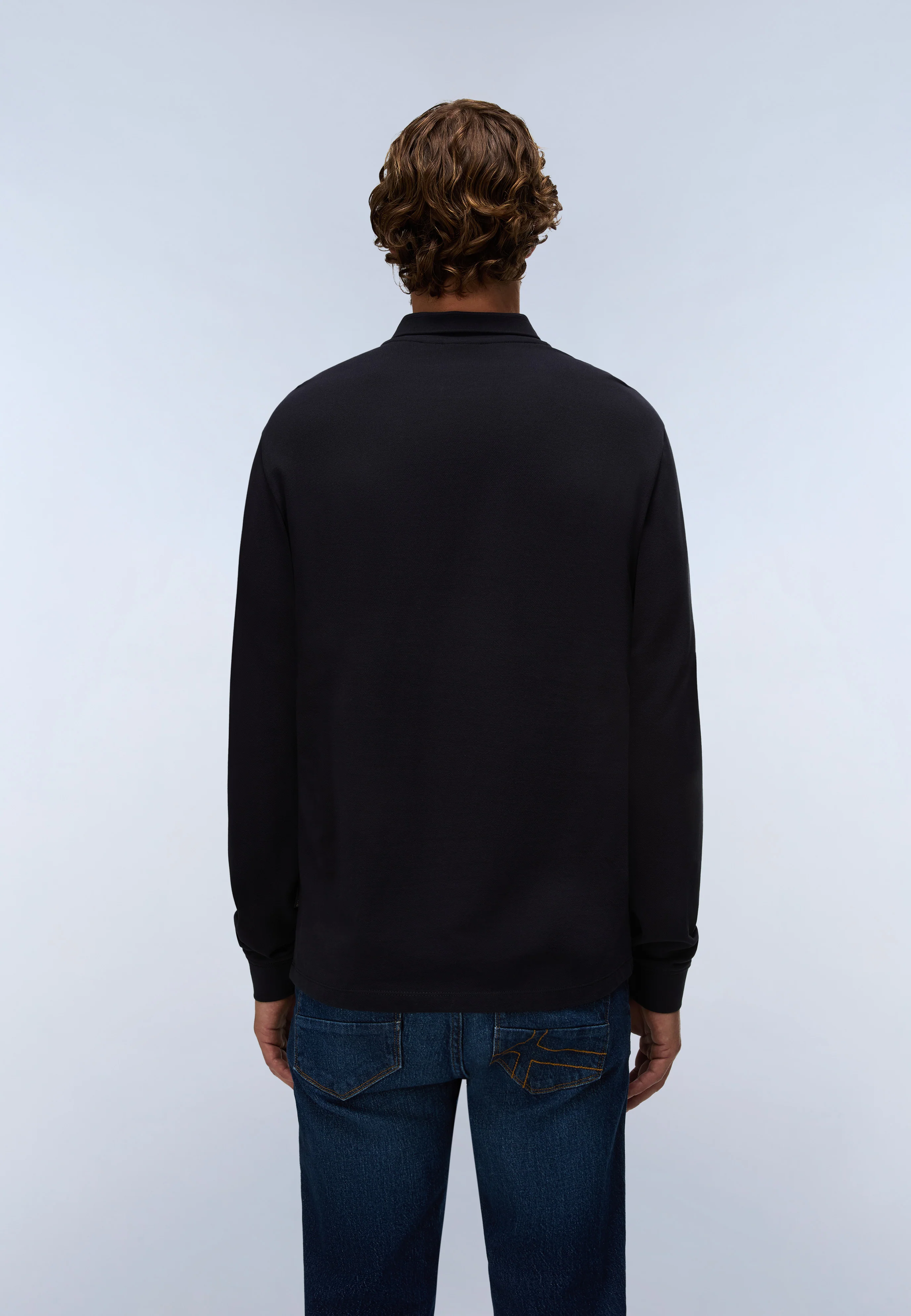 Ealis Piqué Long Sleeve Polo Shirt - Image 4